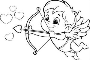 Cupid with Bow and Arrow Shooting Heart vector