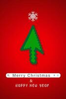 Merry Christmas and Happy New Year creative card with cursor arrow as a green Xmas tree vector