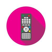 TV remote control icon. Flat related icon with long shadow for web and mobile applications vector