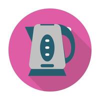 Electric kettle icon. Flat related icon with long shadow for web and mobile applications vector
