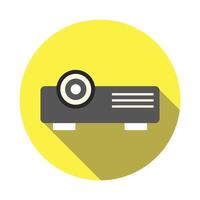 Projector flat icon with long shadow, eps10 illustration. vector