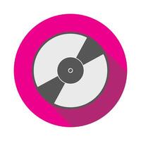 Compact disk flat icon with long shadow Illustration. vector