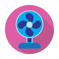 Fan. Single flat color icon on the circle. illustration. vector