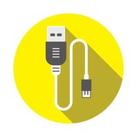USB cable icon. Flat design style illustration. Network connection. vector