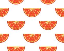 Seamless citrus pattern. Seamless pattern of orange slices on white background. Citrus fruit half repeating design. Design for wallpaper, textile, print, or wrapping paper. vector