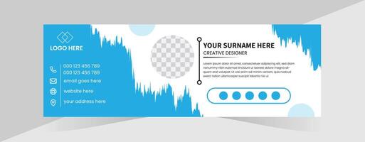 Modern email signature design and professional design vector