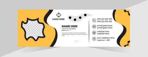 Professional modern email signature design and unique design vector