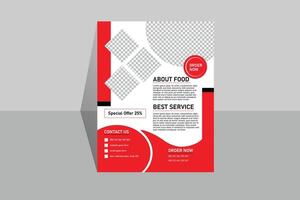 Modern restaurant flyer design and marketing template vector