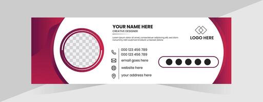 Professional email signature design and modern creative design vector