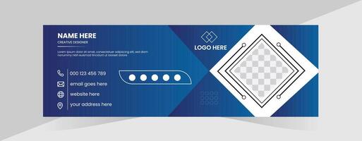 Modern email signature design and unique professional email signature design vector