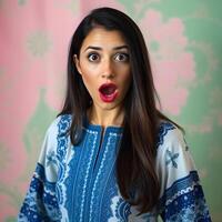 A woman with a shocked expression photo