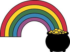 Pot of Gold at Rainbows End Illustration vector