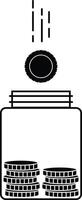 Coin Tip, Saving Jar Icon vector