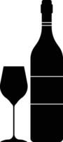 Wine Bottle and Glass Icon vector
