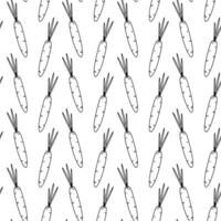 Outline Carrot Seamless pattern in trendy minimalistic. Healthy eating vegetables background concept. Isolated illustration Wallpaper, wrapping or web promo banner, leaflets, poster, tag, label vector