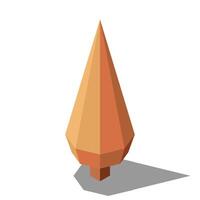 Isometric autumn tree. Tree isometric elements. Isometric tree element for landscape design. Park element vector