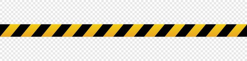 Warning tape with yellow and black diagonal stripes. Warning tape and police line. Warning danger tape. Restriction tape. Seamless line. illustration vector