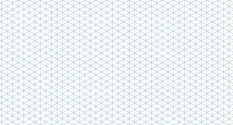 Template isometric grid seamless pattern. Blue isometric grid. Outline isometric graph template background. illustration