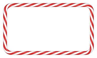 Candy cane frame with red and white striped. Border with striped candy lollipop pattern. Winter ornament decoration. illustration vector