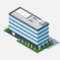 Isometric city building. Isometric modern building. Skyscraper building or business office. illustration vector