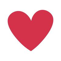 Cute cartoon red heart shape in flat style. Happy Valentines day symbol of love. vector