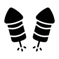 Simple Fireworks glyph icon. The icon can be used for websites, print templates, presentation templates, illustrations, etc vector