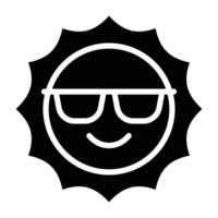 Simple Sun glyph icon. The icon can be used for websites, print templates, presentation templates, illustrations, etc vector