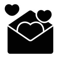 Simple Love Letter glyph icon. The icon can be used for websites, print templates, presentation templates, illustrations, etc vector