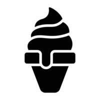 Simple Ice Cream glyph icon. The icon can be used for websites, print templates, presentation templates, illustrations, etc vector