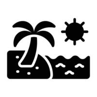 Simple Beach glyph icon. The icon can be used for websites, print templates, presentation templates, illustrations, etc vector