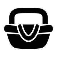 Simple Picnic Basket glyph icon. The icon can be used for websites, print templates, presentation templates, illustrations, etc vector