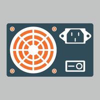 computer power supply icon, motherboard, device, microcircuit isolated vector