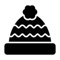 Simple Beanie glyph icon. The icon can be used for websites, print templates, presentation templates, illustrations, etc vector
