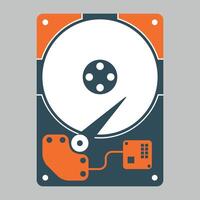 hard drive icon, data bank, file storage isolated vector