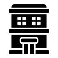 Simple Hotel glyph icon. The icon can be used for websites, print templates, presentation templates, illustrations, etc vector