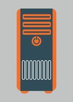 system unit icon, motherboard, power supply, computer case isolated vector