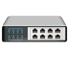 realistic network bridge, server equipment, switch, router isolated vector