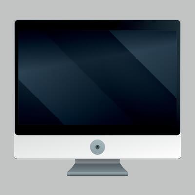 monitor icon, computer screen, computer monitor isolated