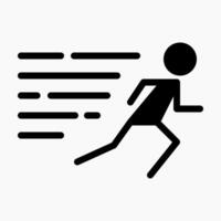 Design Illustration graphic of running man icon with glyph style. Suitable for UI, mobile design, web design, etc. vector