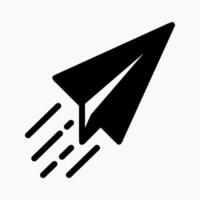 Design Illustration graphic of paper plane icon with glyph style. Suitable for UI, mobile design, web design, etc. vector
