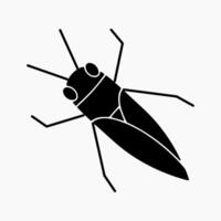 Design Illustration graphic of grasshopper solid icon. Suitable for anything related to animals vector