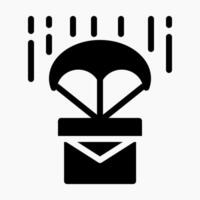 Design Illustration graphic of package icon with glyph style. Suitable for UI, mobile design, web design, etc. vector