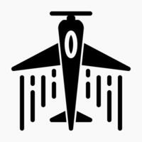 Design Illustration graphic of plane icon with glyph style. Suitable for UI, mobile design, web design, etc. vector