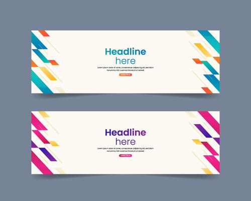 Colorful geometric shapes banner