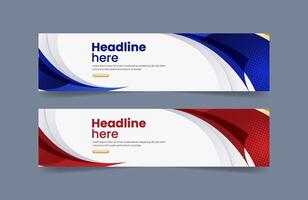 Set of abstract business banner design vector