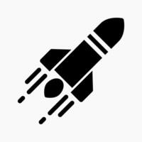 Design Illustration graphic of rocket icon with glyph style. Suitable for UI, mobile design, web design, etc vector