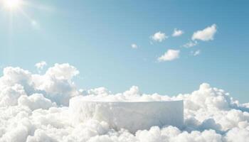 A white box sitting on top of a cloud photo