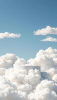 Clouds and sky background with white clouds and blue sky photo