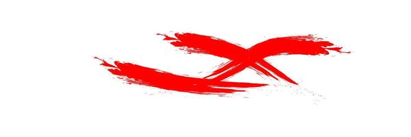The letter x is painted with red paint vector