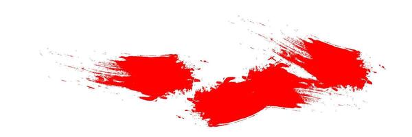 A red paint brush stroke on a white background vector